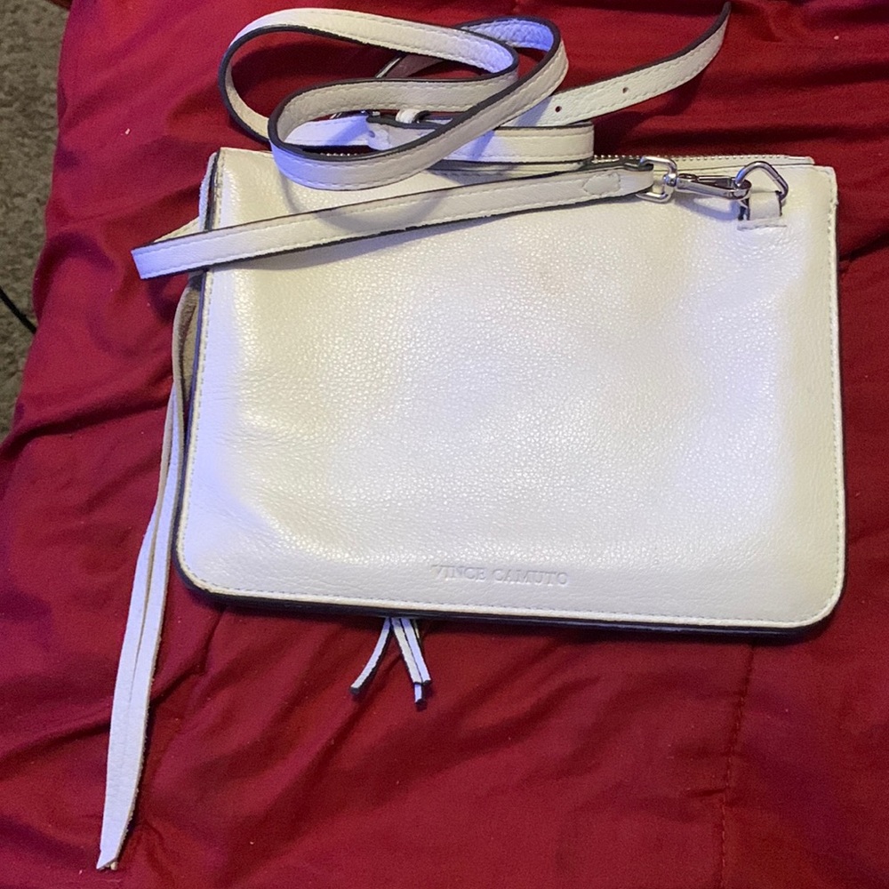 Small cream color Vince Camuto crossbody purse